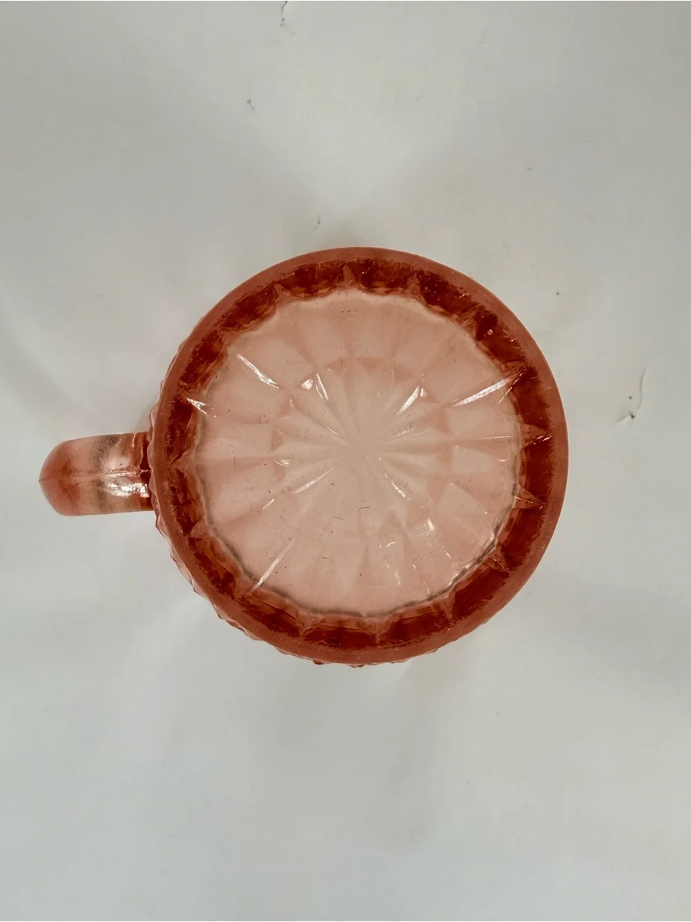 Vintage Jeanette Glass Widsor Pitcher Pink Depression Glass 6.5”